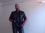 Cigar smoking humiliation in my full leathers preview