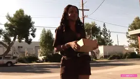 Big ass cutie rides hard black pecker