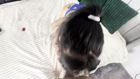 POV blowjob on british BBC by milf Gia
