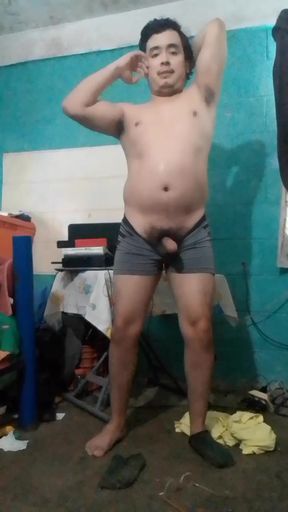 Jesus in boxer pulling his penis #63