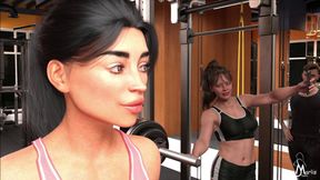 Mrs.Moore Getting Tired of Exercise by Her Futanari Gym Trainer