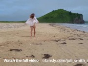 JuliaSmithMeow in micro bikini on public beach