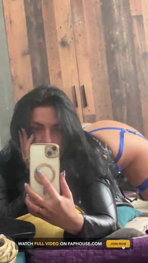 MILF in Sexy Lingerie &amp; Long Coat - Mirror POV Fantasy