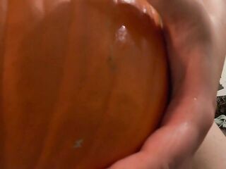 Trans woman poorly screws pumpkin