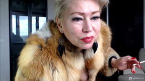 venus in furs, or hot milf whore aimeeparadise in a fur coat on a naked body & with a cigarette! ))