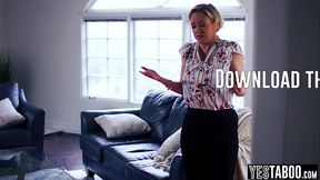 Asian teen seduces busty blonde MILF and eats her pussy