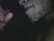 SelfSuck ana cum in the mouth