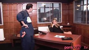 ”Snatch fingered stepmom boss fucks janitor”