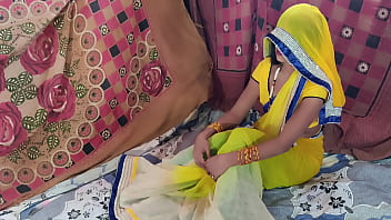 Indian Super Hot Newly Married Couple Sex In Yellow Saree Clear Hindi Audio Desi Video