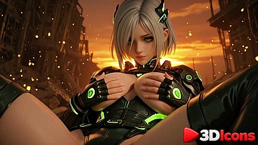 Beautiful girl in futuristic costume was fucked by enemies against the backdrop of ruins [AI]