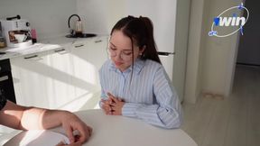 Shy Teacher Offers Anal Credit Fuck