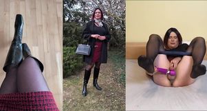 Trans MILF Pantyhose Boots Outdoor Cum Gush Destroyed