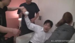 Naughty Office Teen 18+ Takes Three Cocks in Steamy Threesome Action