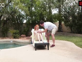 Ginger Cum Wench Lets Stepdad Play With Her Vagina