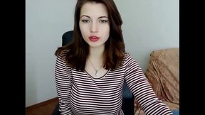 Busty Russian MILF wanks her big tits and pussy on webcam