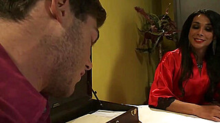 Submissive man sucks cock to shemale