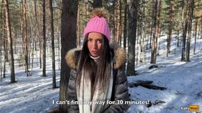 A Girl Got Lost In The Forest And Met A Forester, Thanking Him With Sex - Creampie With Katty West