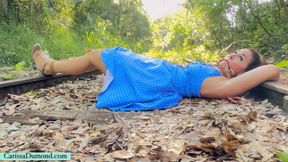 Carissa is a DID when tied to the railroad tracks--will she make it?!
