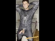 I cum a lot without hands And with my Spiderman suit💦