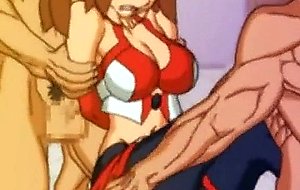 Hentai girl sucks and gets fucked by two men