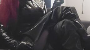 Smoking dom leather boots and latex dress