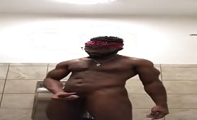 Stroking my dick in the gym bathroom