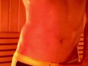 Hot and horny twink in sauna
