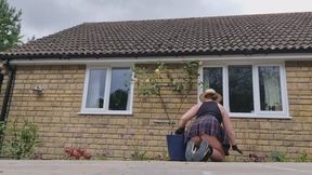 Upskirt gardener