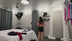 19 Year old gets ready for her very first gangbang