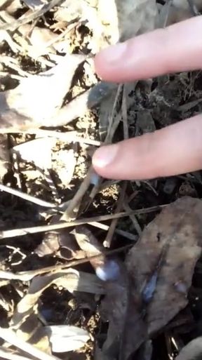 Touching and Tasting Own Cum From the Ground