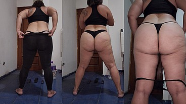 MADURA HACIENDO SENTADILLAS EN HILO