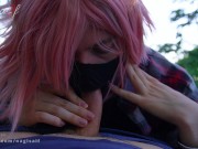Cute Femboy blowing his BF's cock during a hike - NagisaIf's Adventure Blog #01