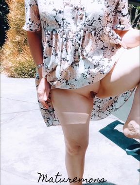 Horny west aussie displays gaping cunt by the side of the road