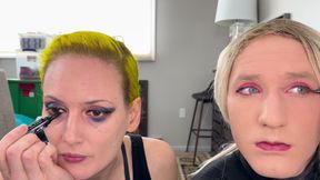 Drag Queen and Woman Makeover Transformation  - Cleavage and Eyeliner
