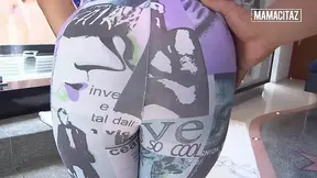 Thick Latina strips and exposes her giant booty and huge natural knockers.