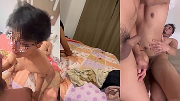 El vecino me encarga a su hijo en lo que van de fiesta y me lo follo