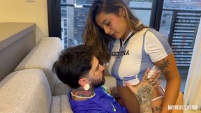 Argentinian Beauty Consoled Her Brazilian Friend After the World Cup Match