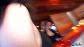 Brunette MILF with big tits gets shafted in doggy