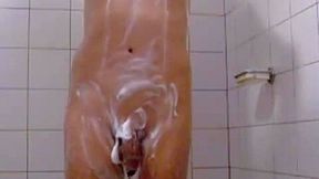 taking a shower and shave my cock