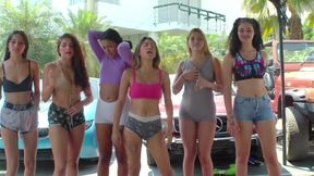 She gets upside down and stands on her hands to get her pussy sucked better (blowjob) GGmansion