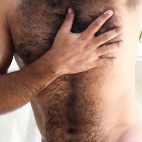 Hairy and Sweaty Male Precum