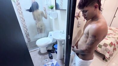 My stepsister left the shower door open so I fucked her rough and filled her with cum.