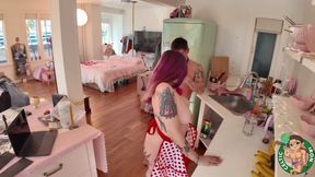 Roommates Kitchen “creampie My Tight Pussy”