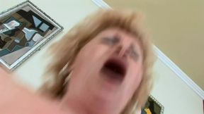 Blonde granny fucked before tasting fresh cum!
