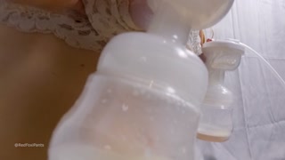 horny petite redhead student gets milk sucked from her breasts while riding a dildo