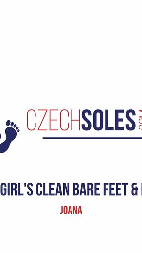 Tattooed Girl's Clean Bare Feet and Long Toes