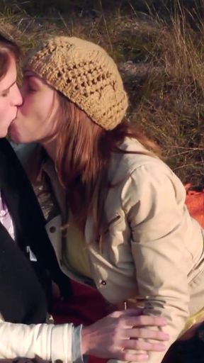 Must-see moment from &quot;Sharing a gentle kiss outdoors the lesbian couple gets heated and they take out their strapon&quot;