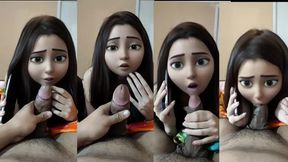 Step Sister Sucks My Cock While on Phone with Husband