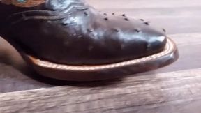 Boot Boy Worshiping My New Lucchese's - WMV - He made me wait and I'm not happy - Vivian Ireene Pierce, Cowgirl Boots, Redheads, Domination