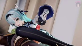 Genshin Impact - Eula - Kneejob + Handjob